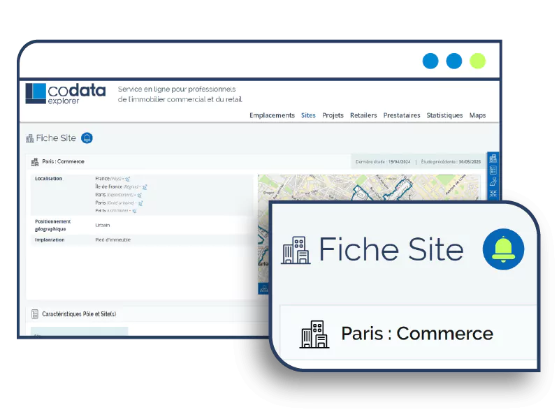 Alerte sur un site Codata Explorer