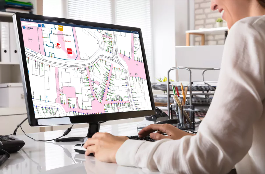 Carte d'un site commercial Codata